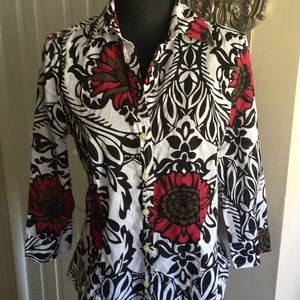 Ann Taylor 3/4 sleeve floral blouse